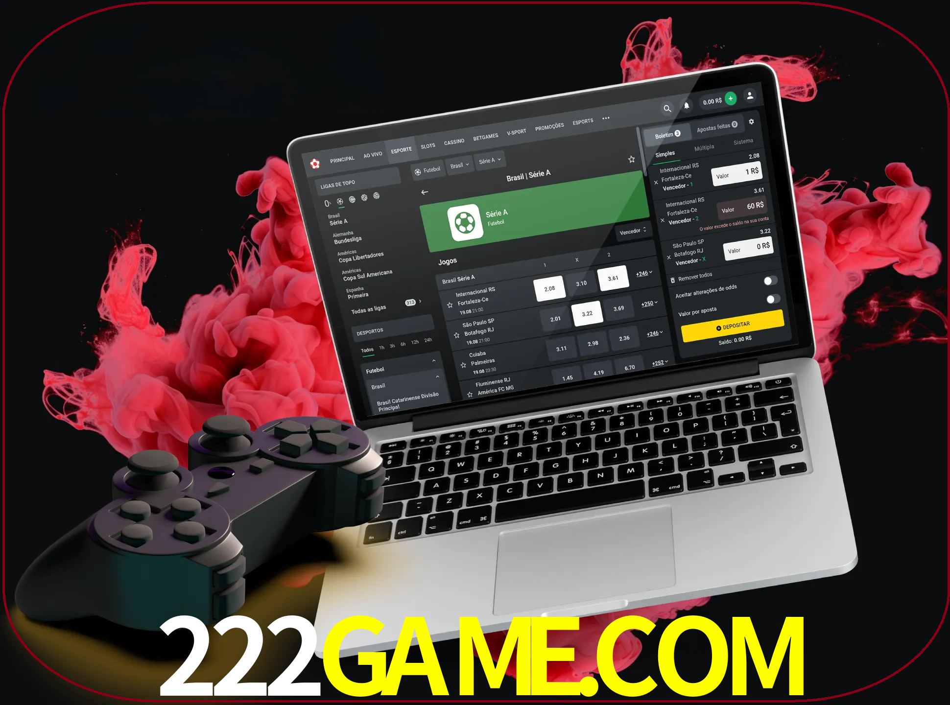 Visite a secção especial de jogos de vídeo em 222game para descobrir em que jogos pode apostar e ganhar muito dinheiro.